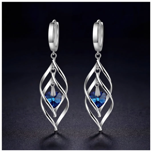 925S SILVER "BLUE HOLLOW" OHRRINGE - ICERAIN JEWELRY