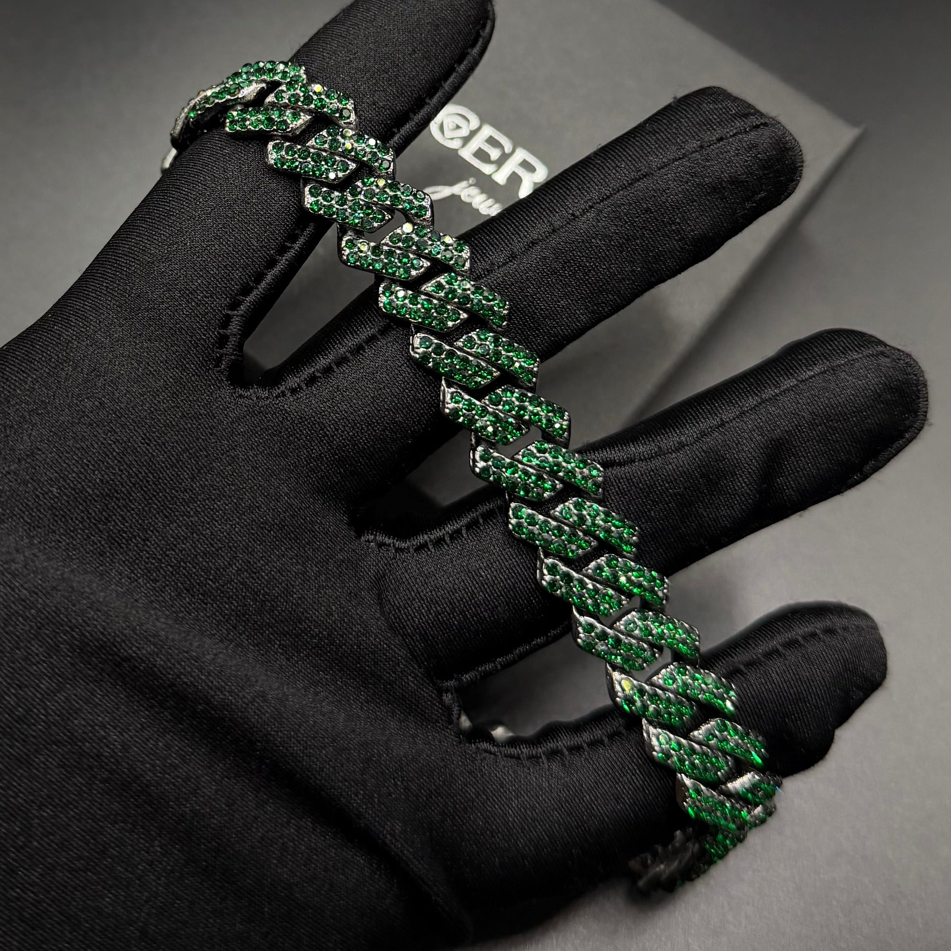 ICED OUT 14MM "GREEN PRONG CUBAN" KETTE - ICERAIN JEWELRY