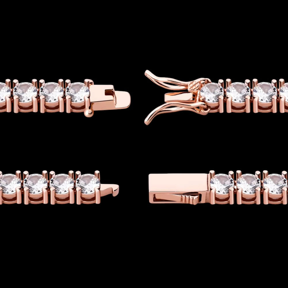ICED OUT "ROSEGOLD TENNIS" KETTE