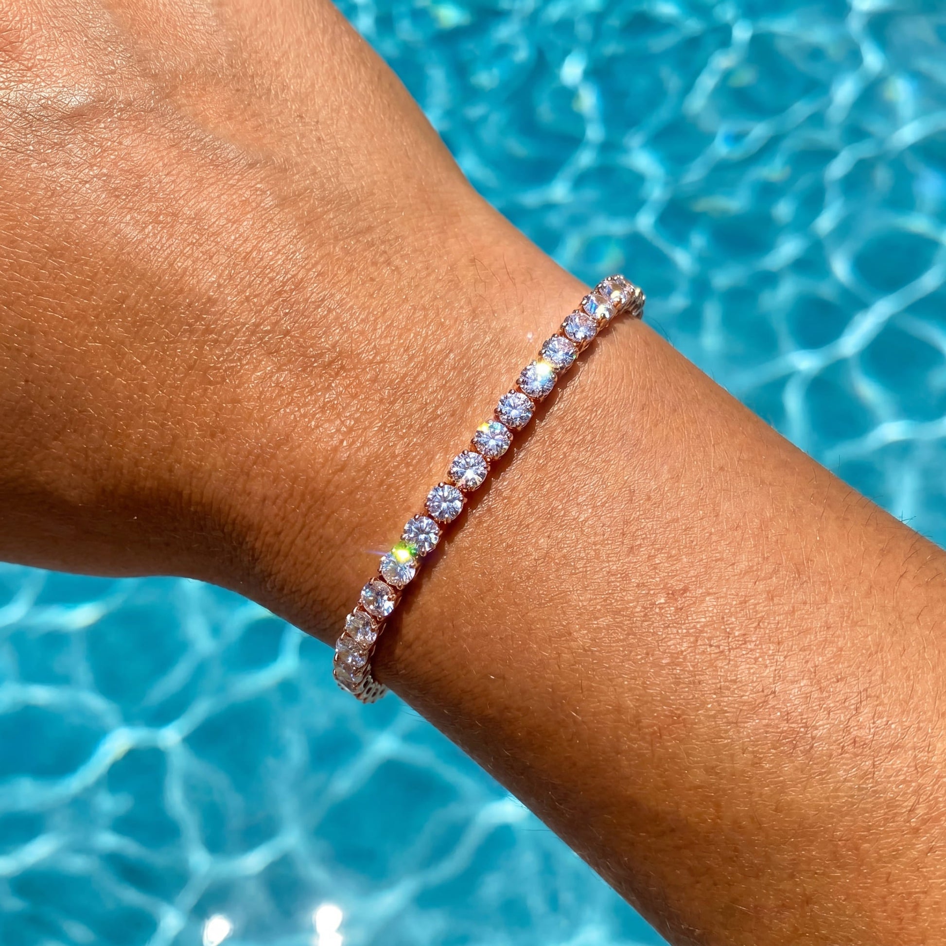 SALE | ICED OUT 5MM 19CM "ROSEGOLD TENNIS" ARMBAND - ICERAIN JEWELRY