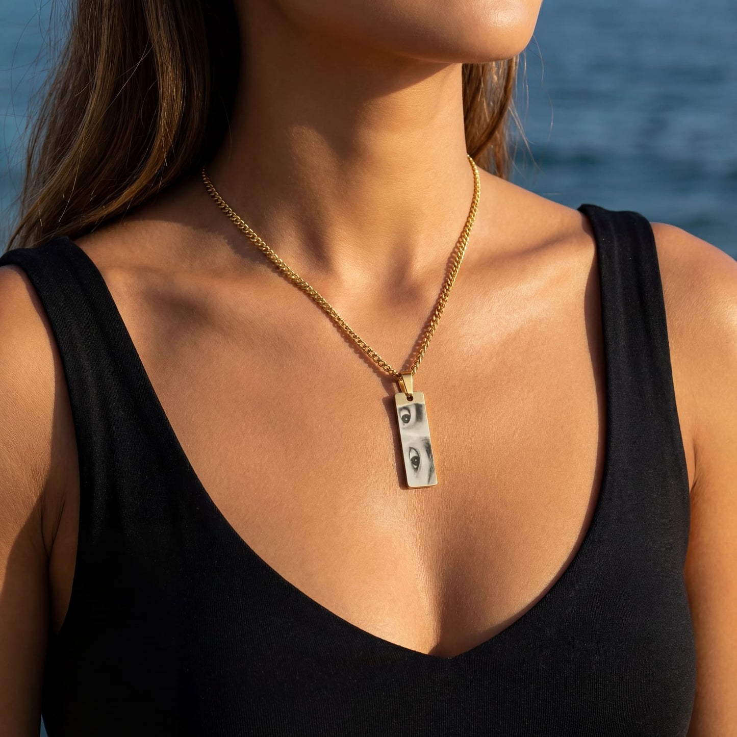 PERSONALISIERTE EDELSTAHL "EYES" KETTE - ICERAIN JEWELRY