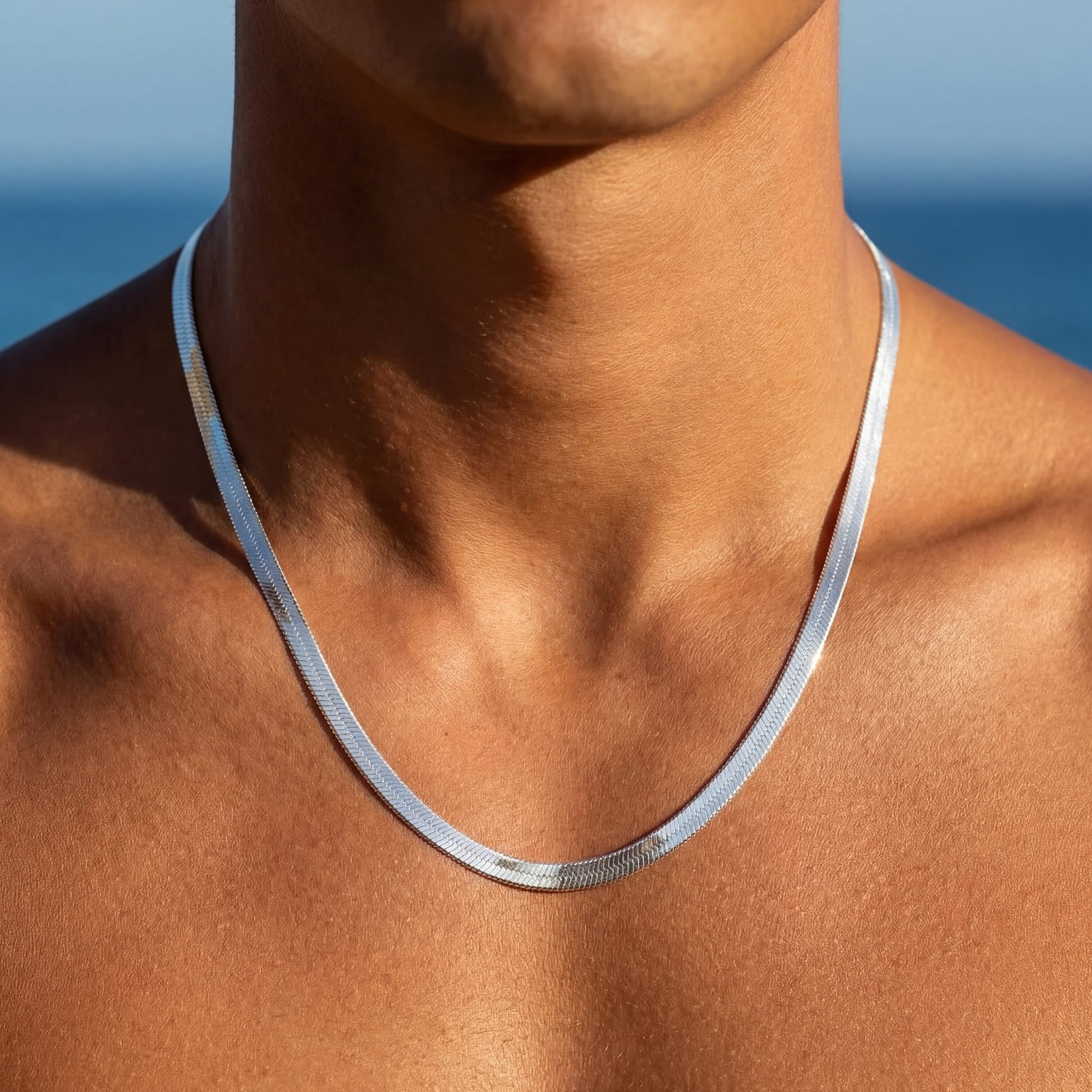 925S SILVER "HERRINGBONE" KETTE - ICERAIN JEWELRY