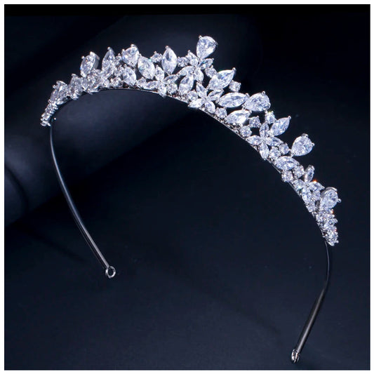 ICED OUT "FLORAL RADIANCE" DIADEM/TIARA - ICERAIN JEWELRY