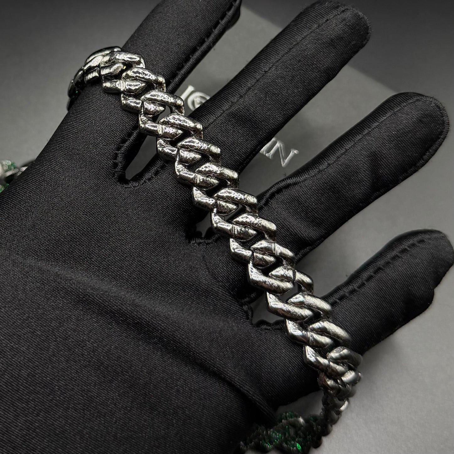 ICED OUT 14MM "GREEN PRONG CUBAN" KETTE - ICERAIN JEWELRY