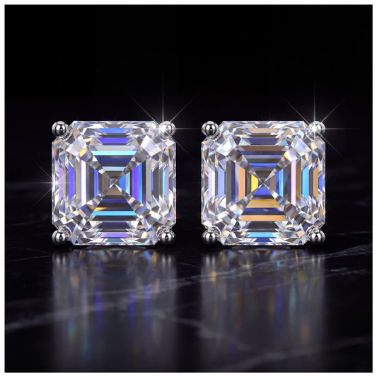 ICED OUT 7MM MOISSANITE "SILVERSTAR V2" WEISSGOLD 925S SILVER OHRRINGE