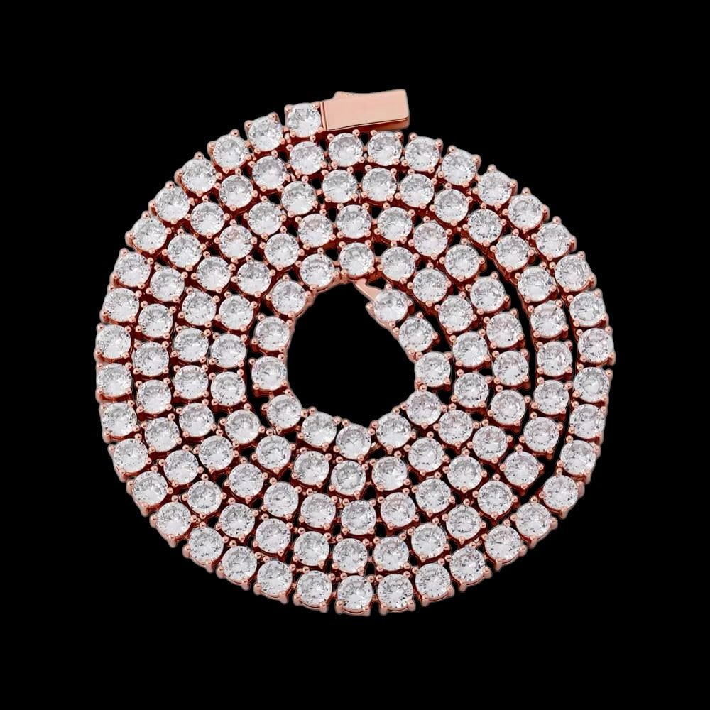 ICED OUT "ROSEGOLD TENNIS" KETTE