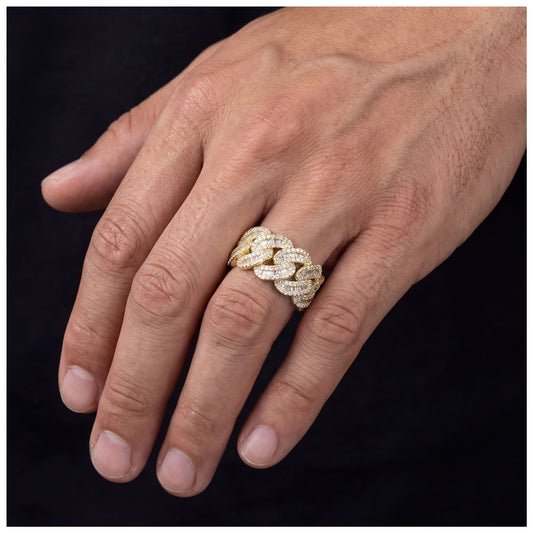 ICED OUT "GOLD CUBAN" RING - ICERAIN JEWELRY