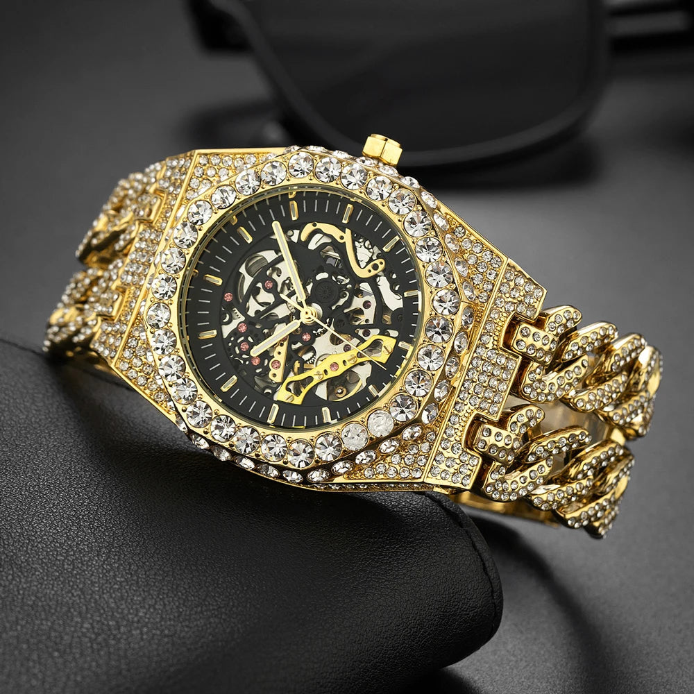 ICED OUT AUTOMATIK "SCHELETRO V5" UHR - ICERAIN JEWELRY