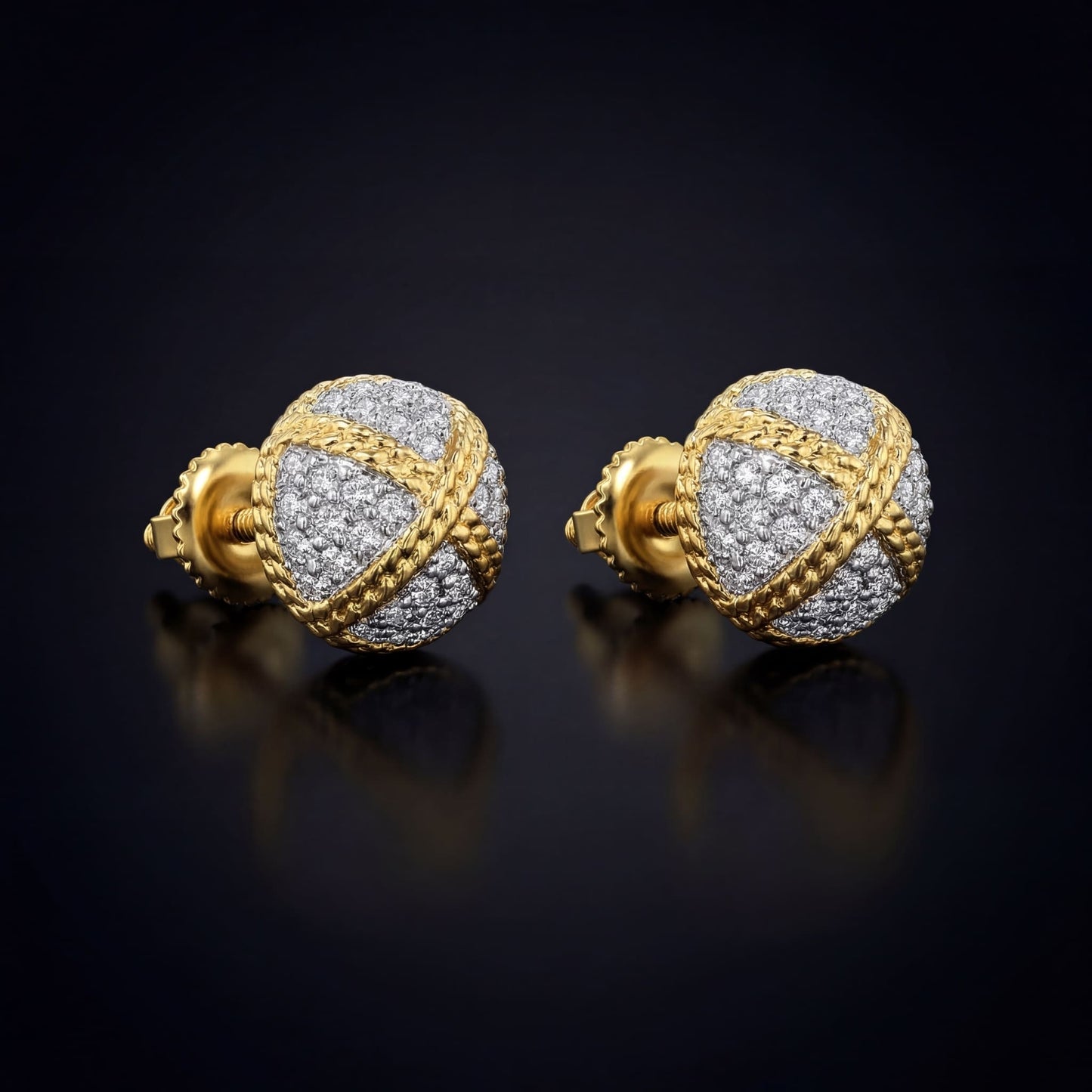 ICED OUT "GOLD X" OHRRINGE - ICERAIN JEWELRY