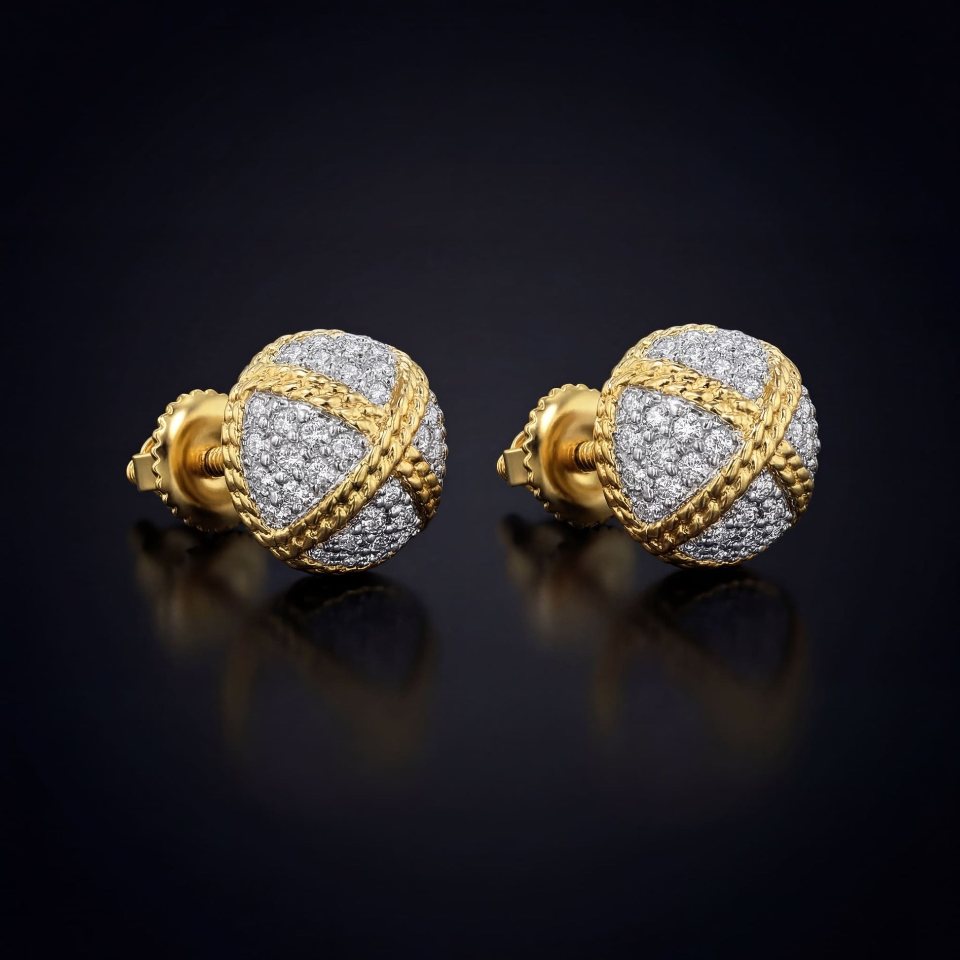 ICED OUT "GOLD X" OHRRINGE - ICERAIN JEWELRY