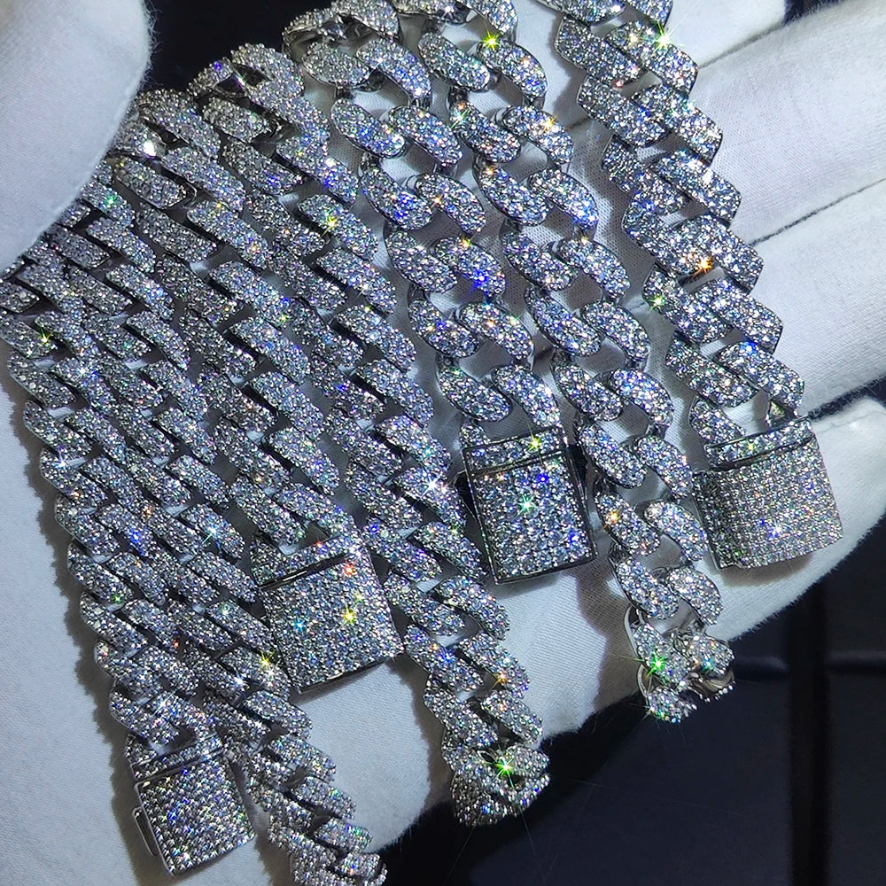 ICED OUT 10-14MM "SILVER PRONG CUBAN" ARMBAND [HEAVY VERSION]