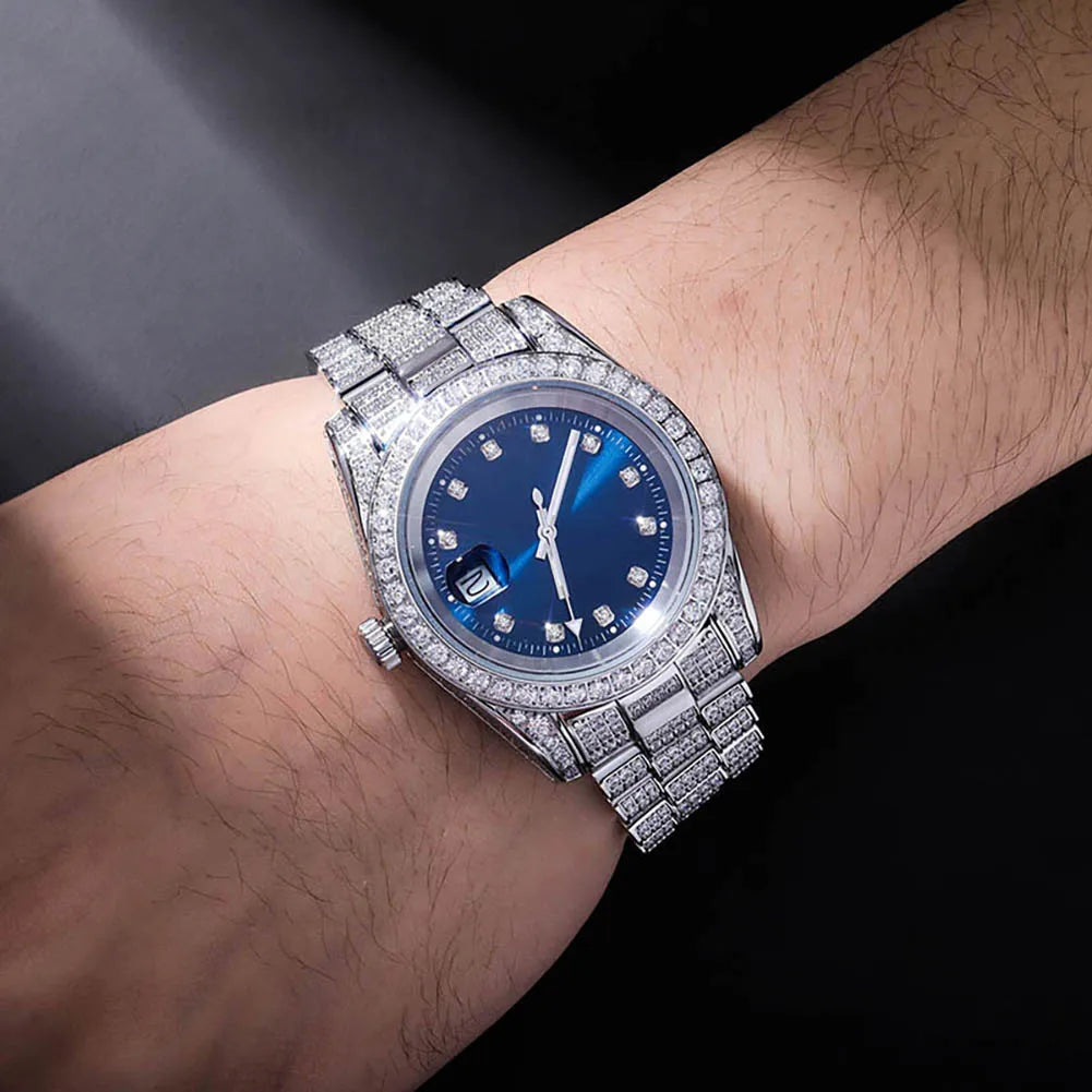 ICED OUT 40MM "COSAFIMA" 12K WEISSGOLD UHR - ICERAIN JEWELRY