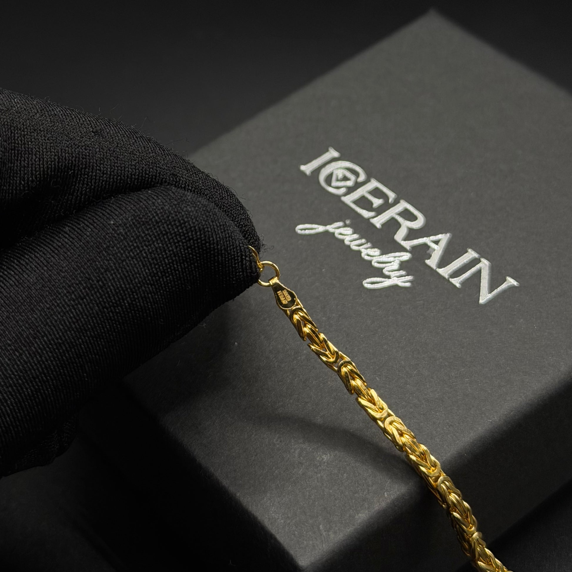 925S SILVER 18K GOLD 2,5MM "KING" KÖNIGSARMBAND - ICERAIN JEWELRY