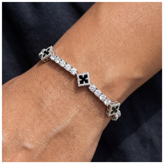 ICED OUT "BLACK CLOVER TENNIS V2" ARMBAND - ICERAIN JEWELRY
