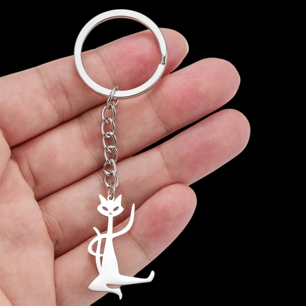 EDELSTAHL "CAT" SCHLÜSSELANHÄNGER - ICERAIN JEWELRY