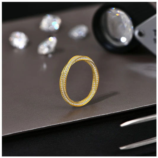 ICED OUT MOISSANITE "GOLD BANDO" WEISSGOLD 925S SILVER RING - ICERAIN JEWELRY