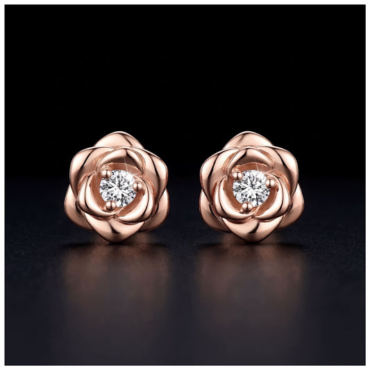 ICED OUT "ROSEGOLD ROSE" OHRRINGE - ICERAIN JEWELRY
