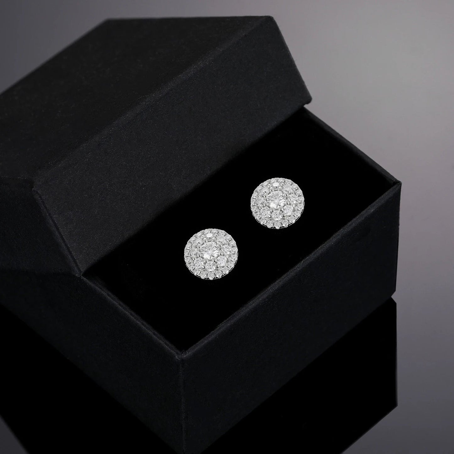 ICED OUT MOISSANITE "EUROSAT" WEISSGOLD 925S SILVER OHRRINGE - ICERAIN JEWELRY