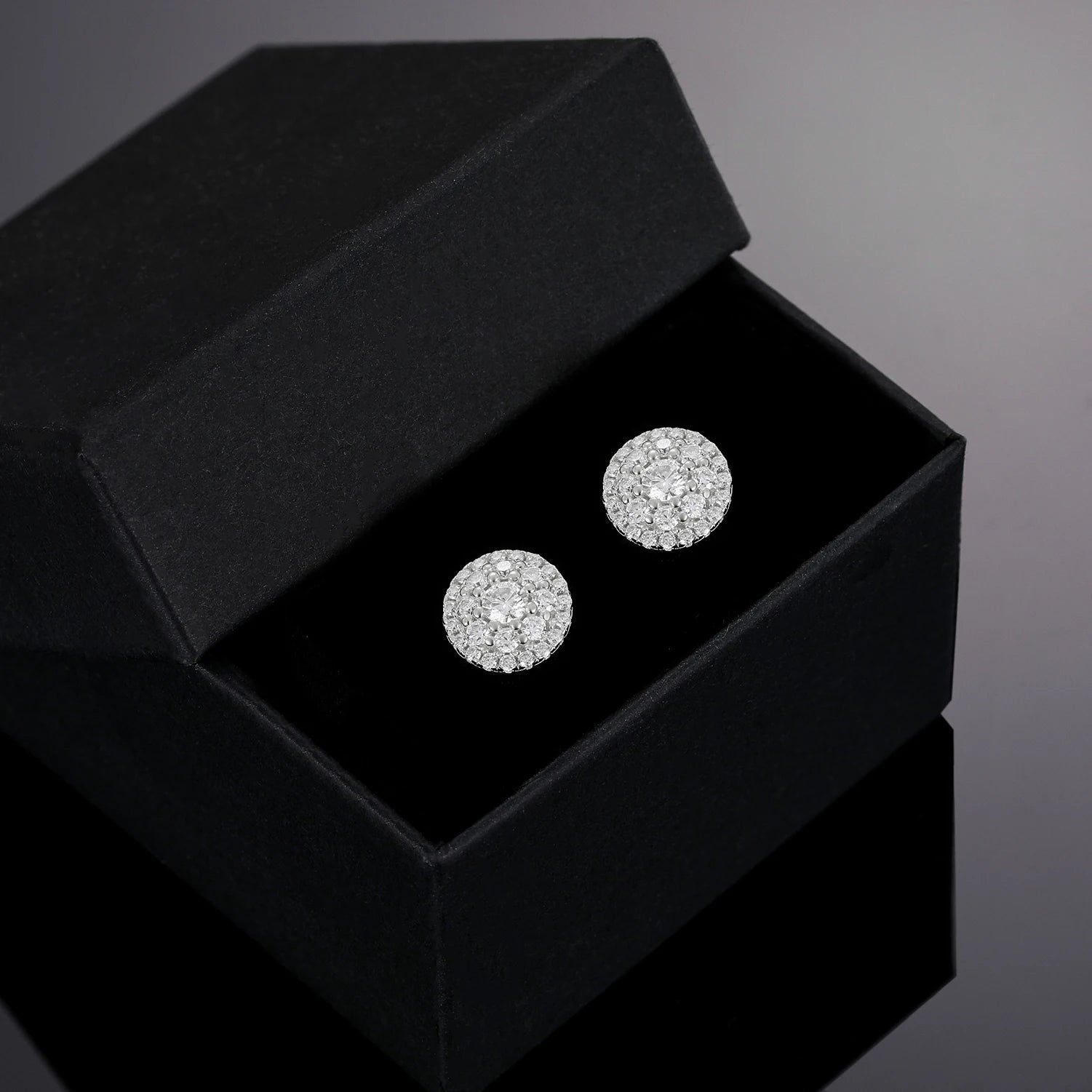 ICED OUT MOISSANITE "EUROSAT" WEISSGOLD 925S SILVER OHRRINGE - ICERAIN JEWELRY