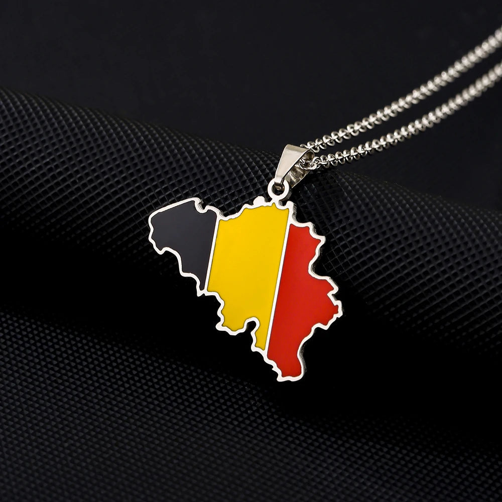 EDELSTAHL "BELGIUM" LÄNDERKETTE - ICERAIN JEWELRY