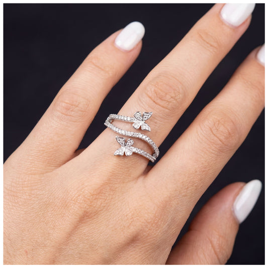 ICED OUT "DOUBLE BUTTERFLY V2" RING - ICERAIN JEWELRY
