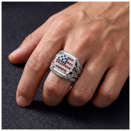 ICED OUT "AMERICA" RING - ICERAIN JEWELRY
