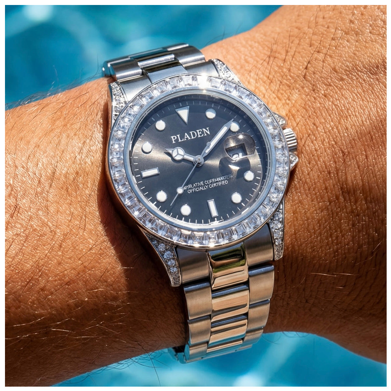 EDELSTAHL "AZZURITA" UHR - ICERAIN JEWELRY