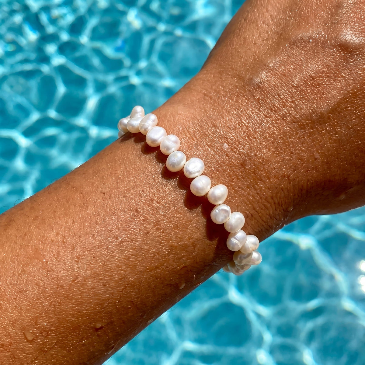 SALE | 925S SILVER 14K GOLD "NATURAL FRESHWATER PEARL" ARMBAND - ICERAIN JEWELRY