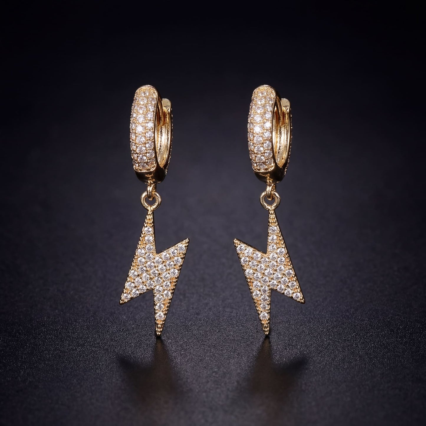 ICED OUT "GOLD LIGHTNING" OHRRINGE - ICERAIN JEWELRY