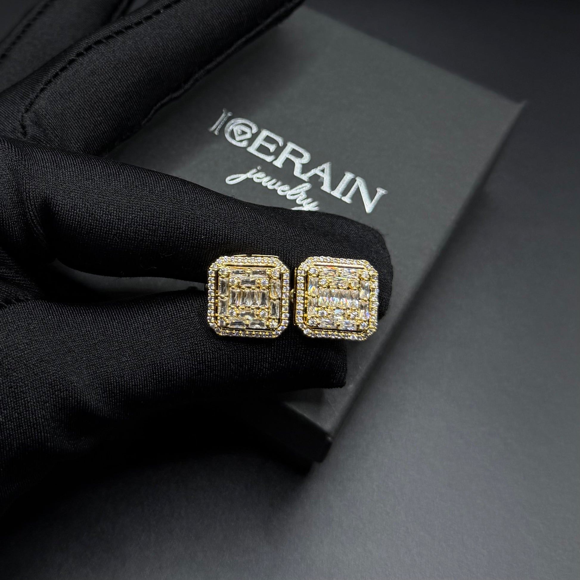 ICED OUT "GOLD PHANTASTICO" OHRRINGE - ICERAIN JEWELRY