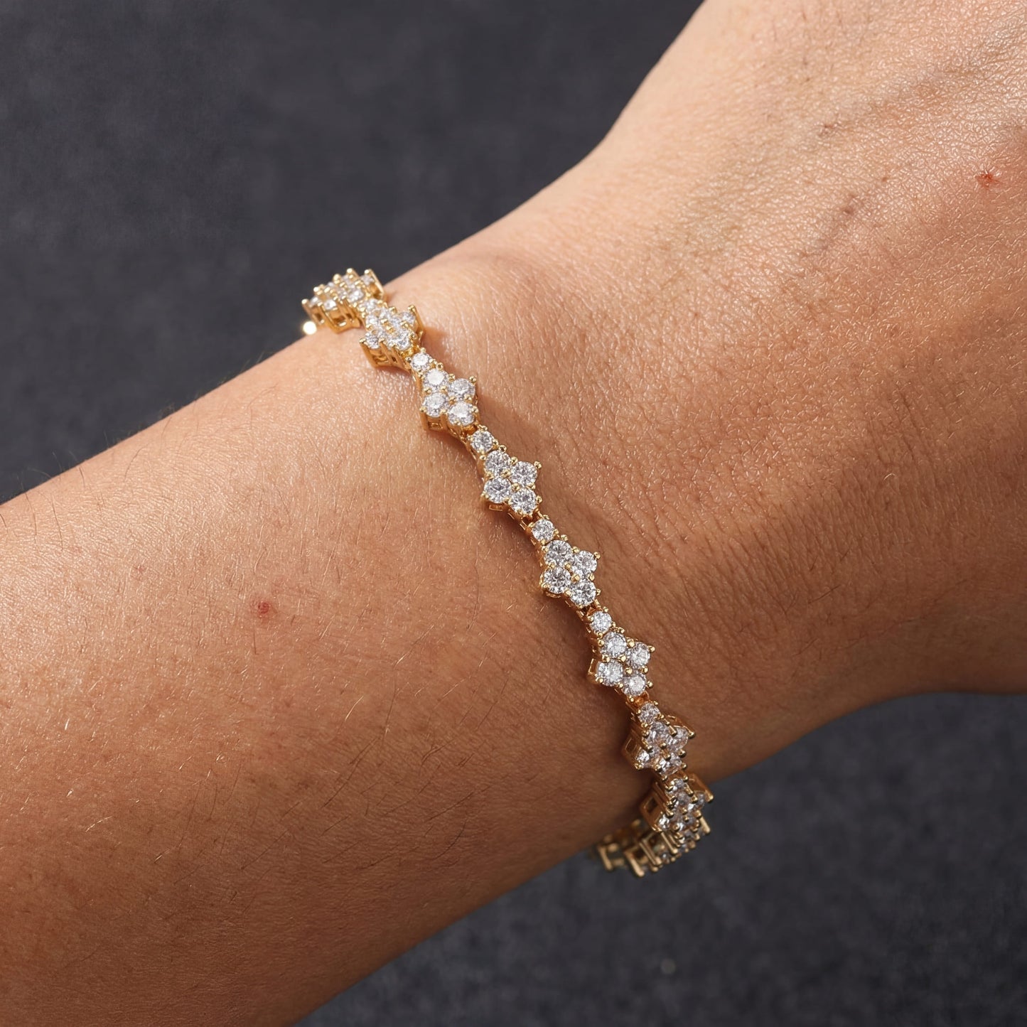 ICED OUT 3MM "TENNIS CROSS" ARMBAND - ICERAIN JEWELRY