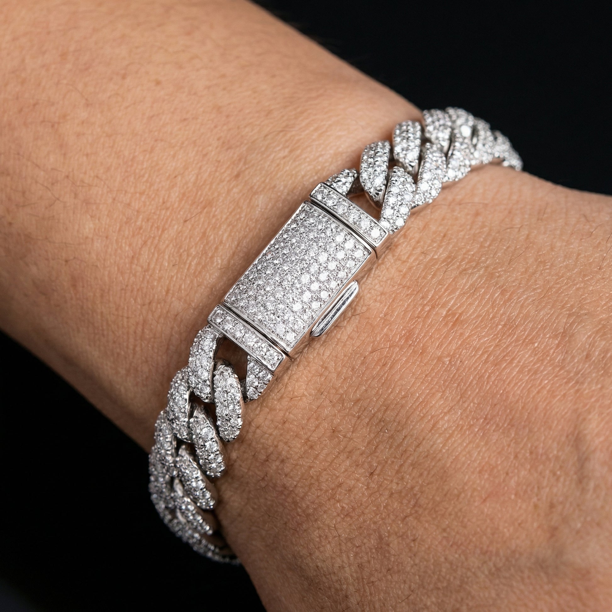 ICED OUT 9MM "SILVER CHOPPER CUBAN" ARMBAND - ICERAIN JEWELRY