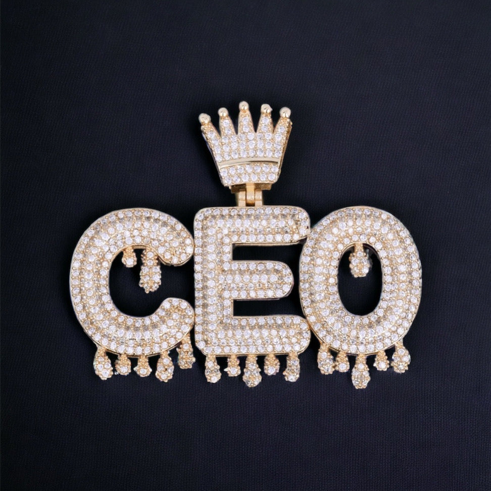 Personalisierte Iced Out "Crown Drippy" Kette