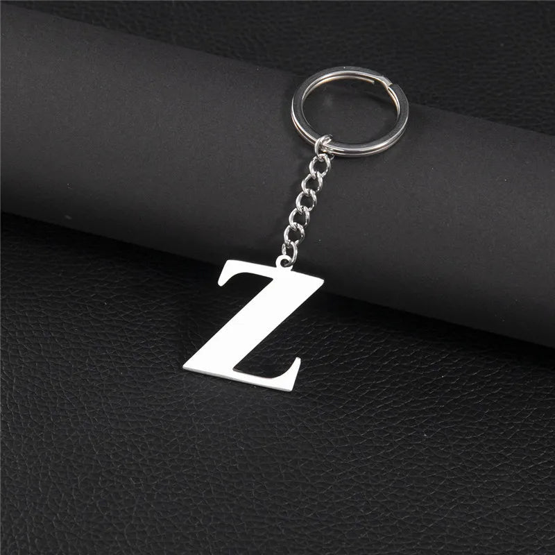 PERSONALISIERTER EDELSTAHL ANFANGSBUCHSTABE "FLISH" SCHLÜSSELANHÄNGER - ICERAIN JEWELRY