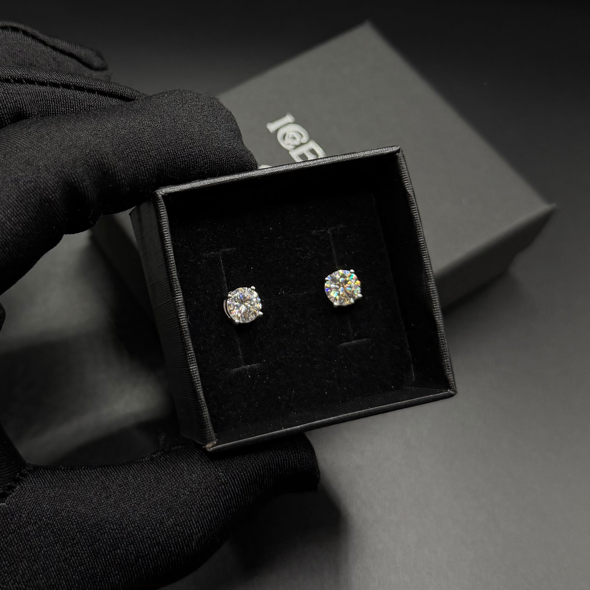 ICED OUT MOISSANITE "PAROLO" WEISSGOLD 925S SILVER OHRRINGE - ICERAIN JEWELRY