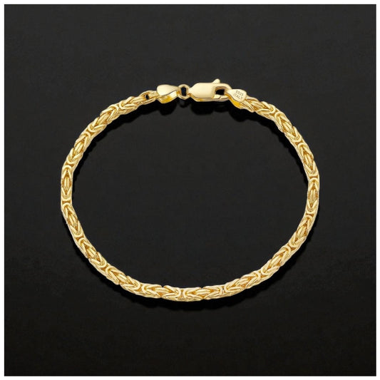 925S SILVER 18K GOLD 2,5MM "KING" KÖNIGSARMBAND - ICERAIN JEWELRY