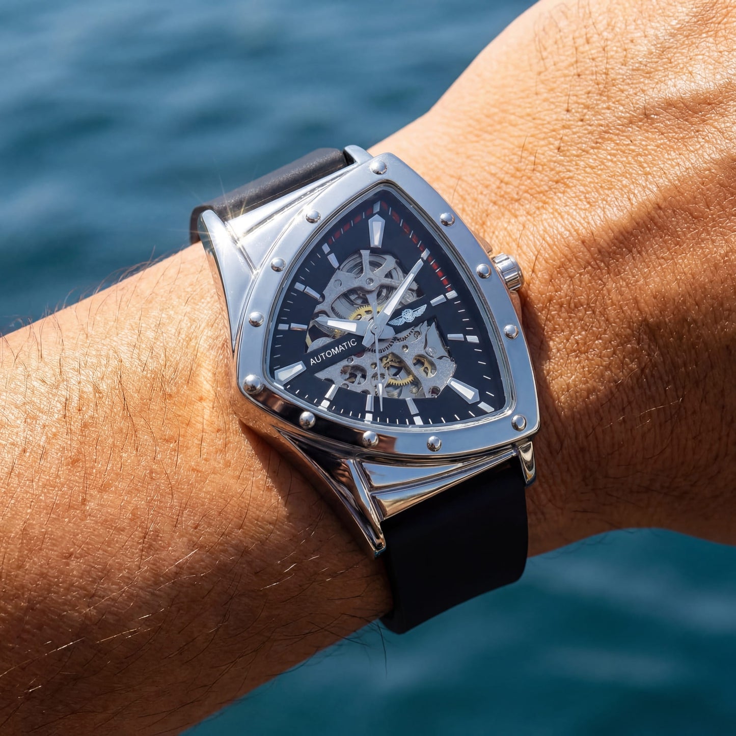 EDELSTAHL AUTOMATIK "TRIANGLAR" UHR - ICERAIN JEWELRY