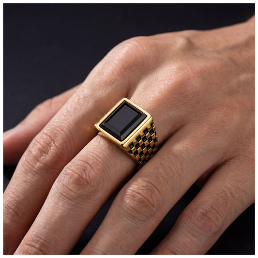 EDELSTAHL "INLAID" RING - ICERAIN JEWELRY