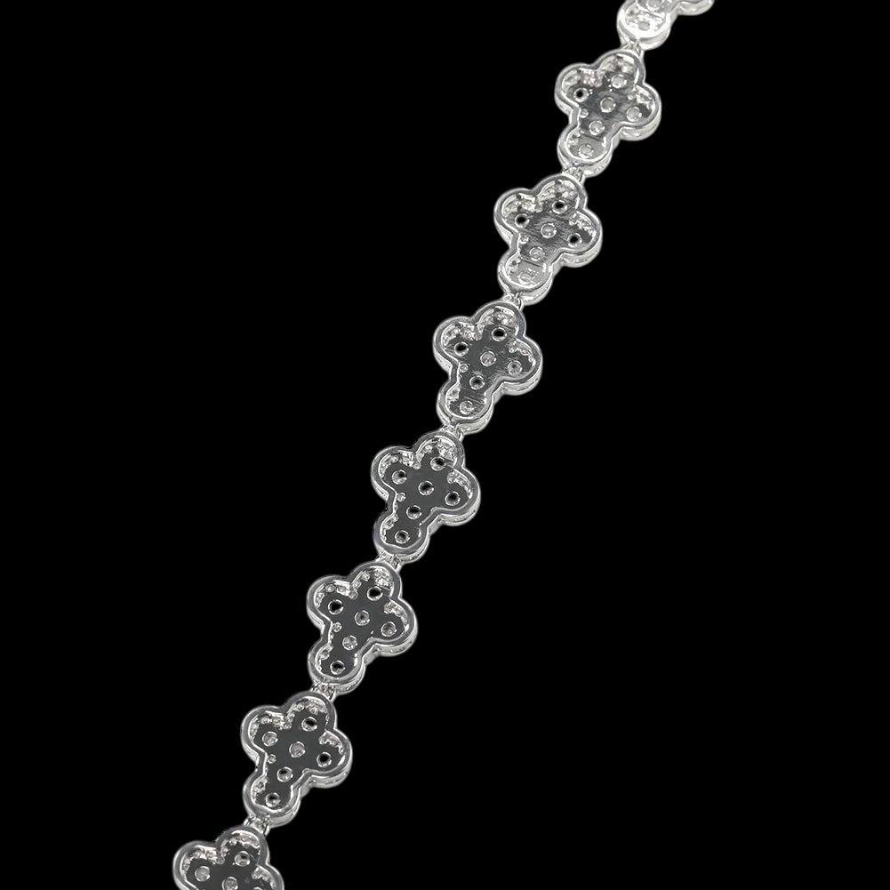 ICED OUT 11MM "SILVER CROSS" ARMBAND - ICERAIN JEWELRY