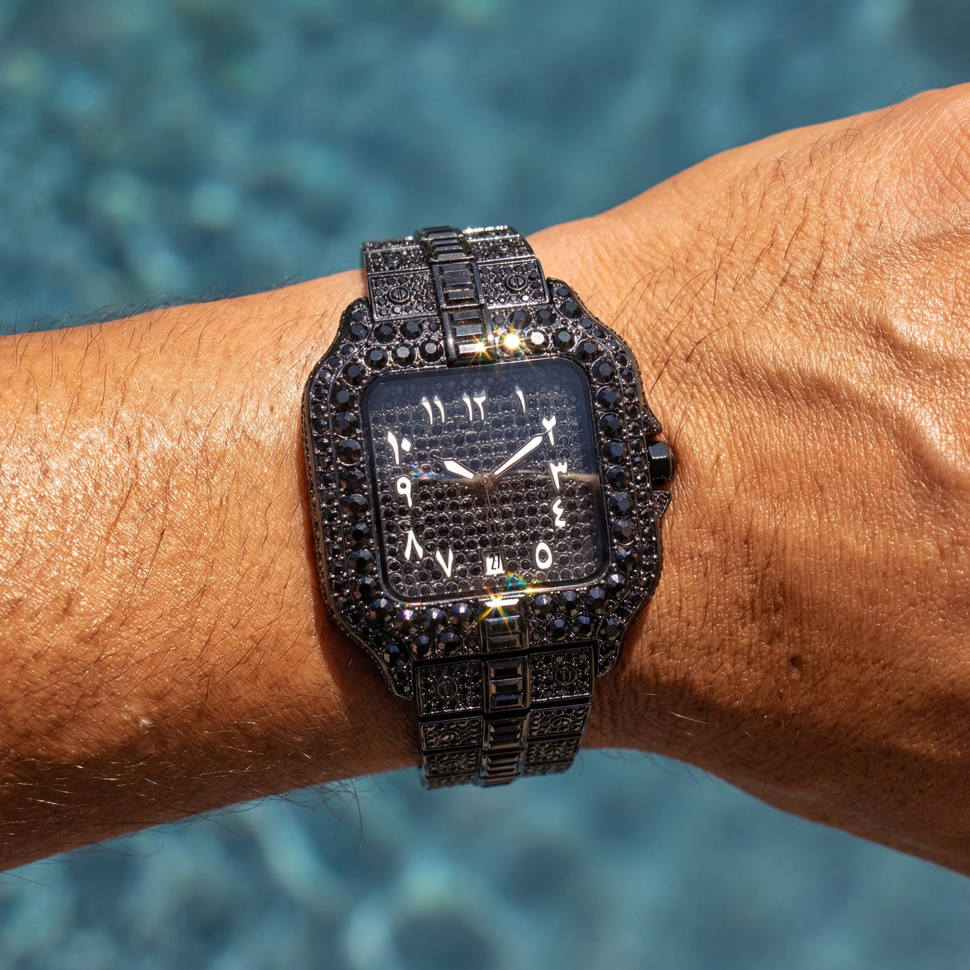 ICED OUT "ARABIC PIAZZA" UHR - ICERAIN JEWELRY