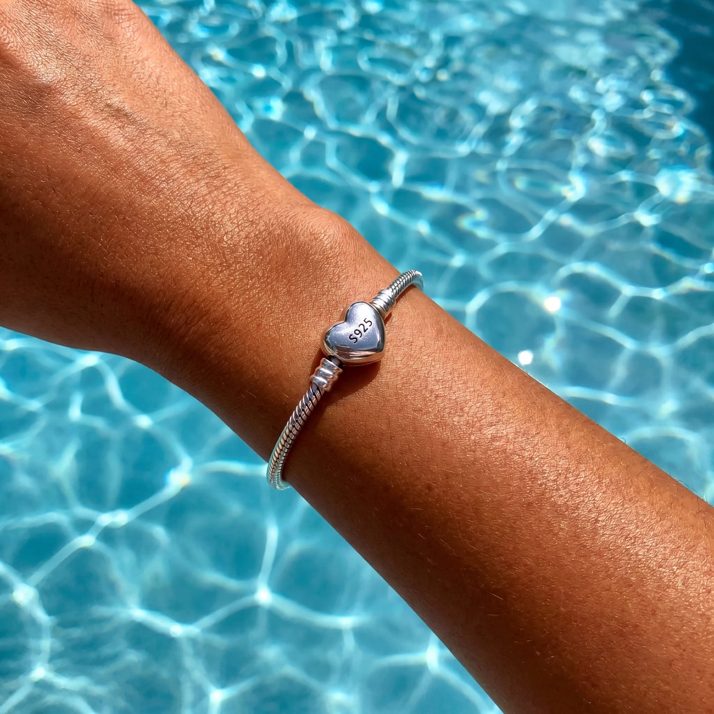 925S SILVER "HEART" CHARM ARMBAND - ICERAIN JEWELRY