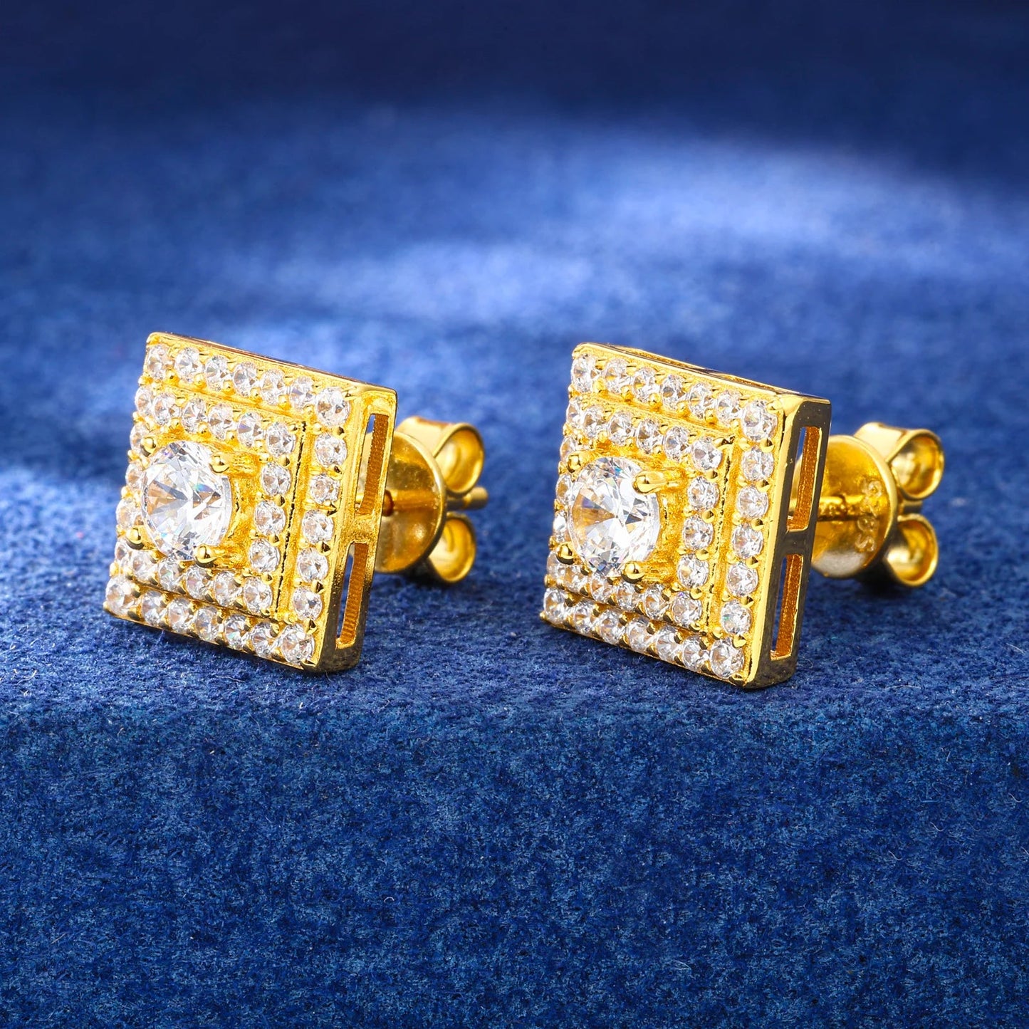 ICED OUT MOISSANITE "CLASSICO" WEISSGOLD 925S SILVER OHRRINGE - ICERAIN JEWELRY