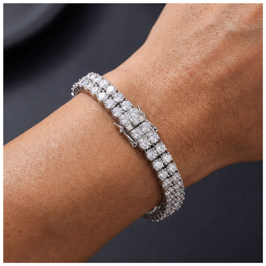 ICED OUT 8MM "DOUBLE ROW TENNIS" ARMBAND - ICERAIN JEWELRY