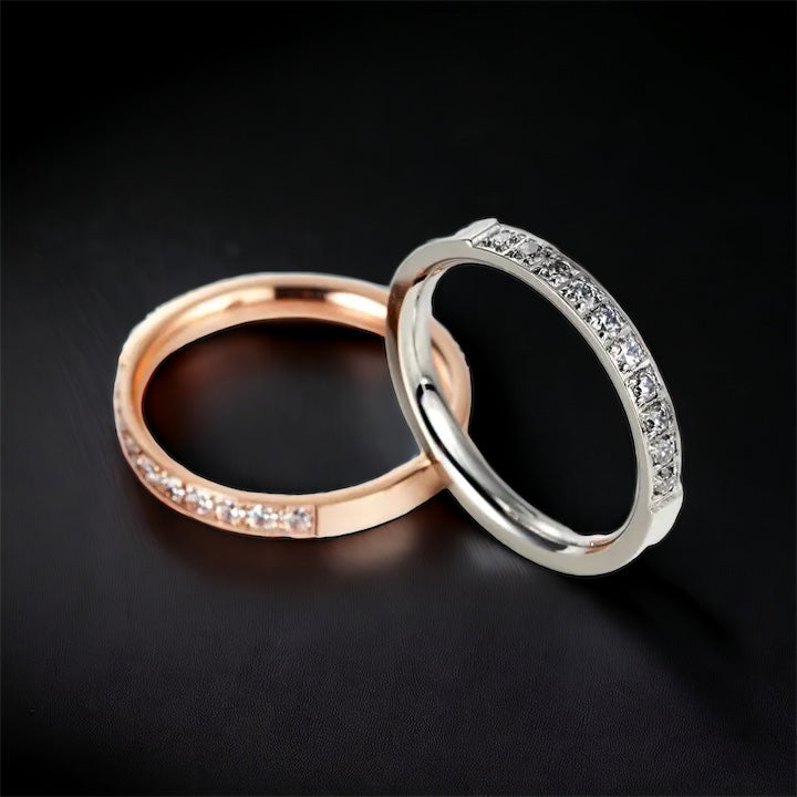 Luxus Iced Out "Rosegold Cristallo" Ringe