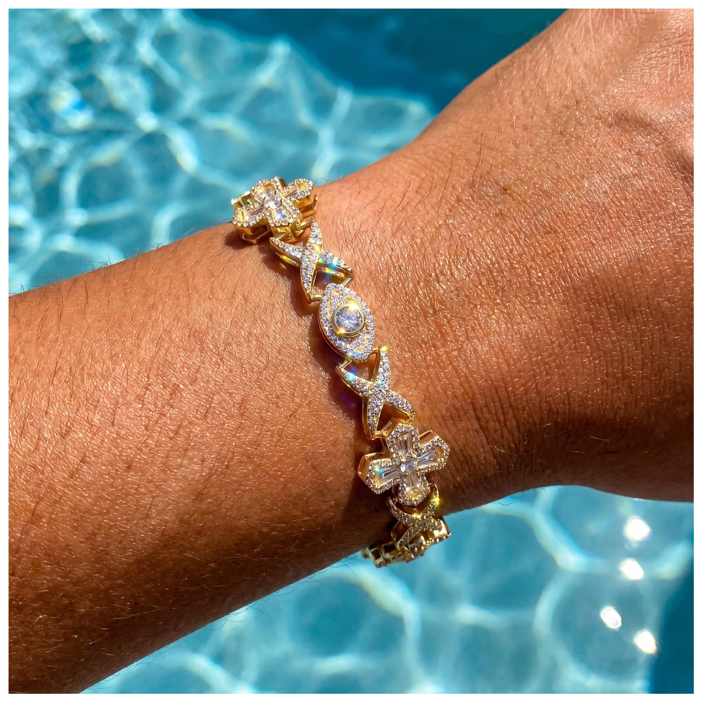 SALE | ICED OUT 10MM 20CM "GOLD COLLABO" ARMBAND