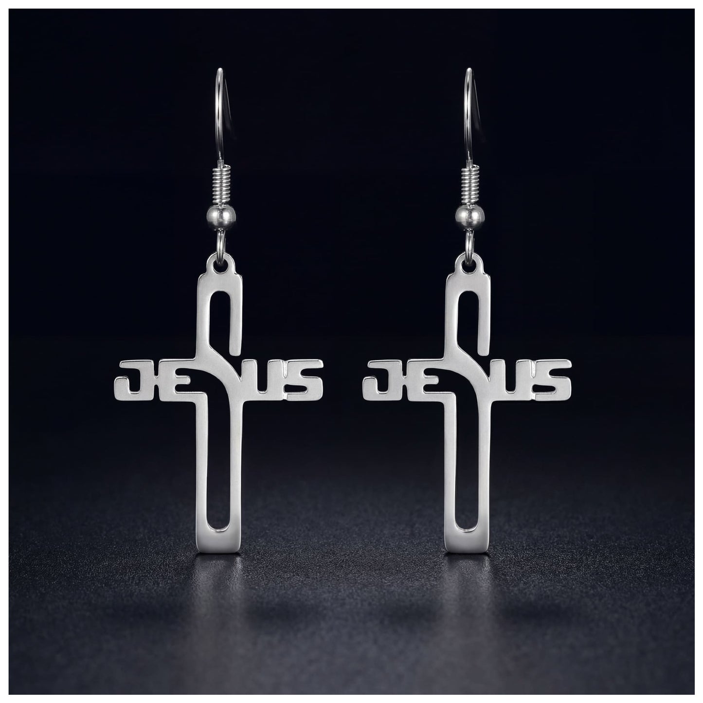 EDELSTAHL "JESUS" OHRRINGE - ICERAIN JEWELRY