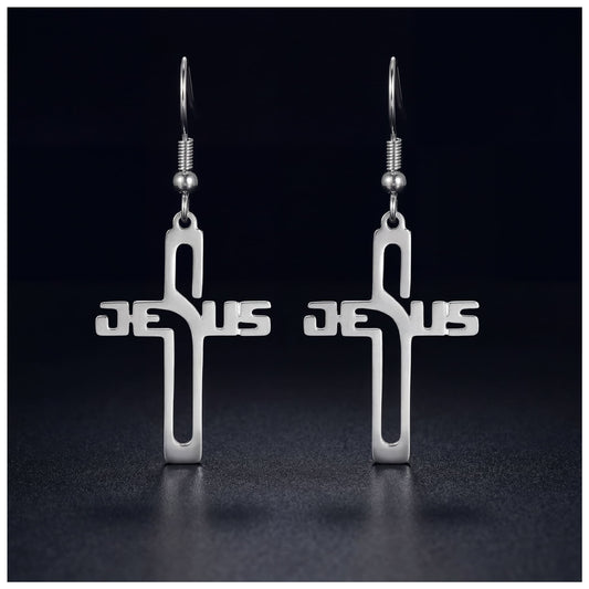 EDELSTAHL "JESUS" OHRRINGE - ICERAIN JEWELRY