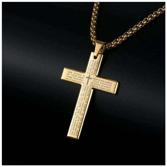 SALE | EDELSTAHL "GOLD AMEN CROSS V2" KETTE - ICERAIN JEWELRY