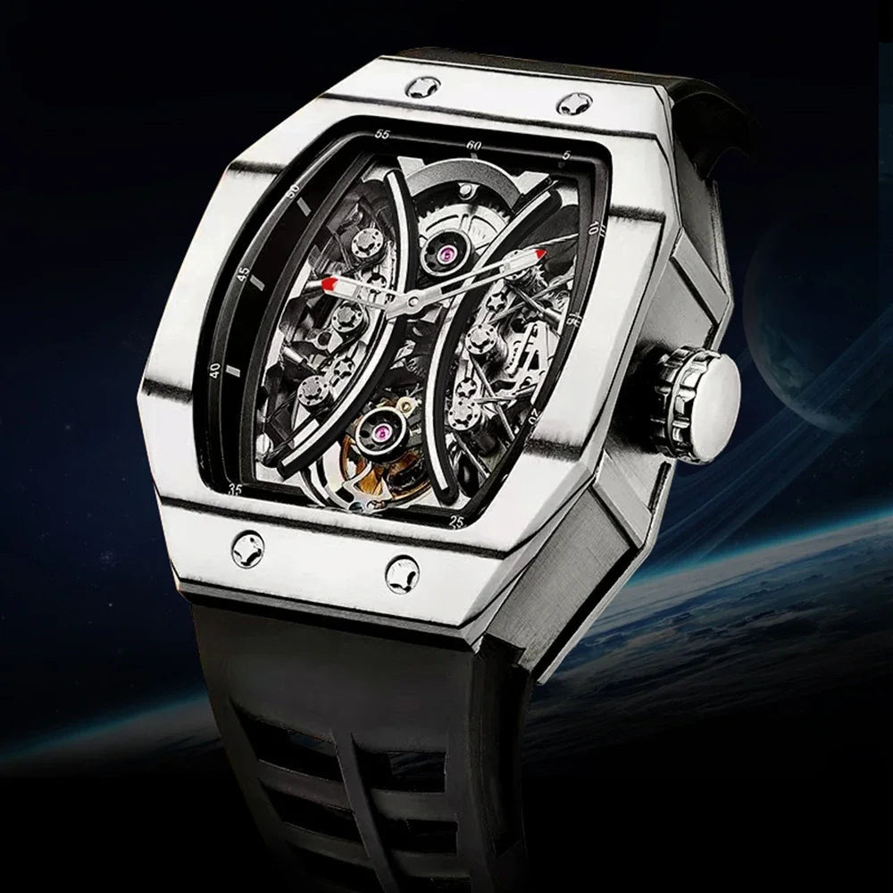 EDELSTAHL 50MM "SKELETON" UHR