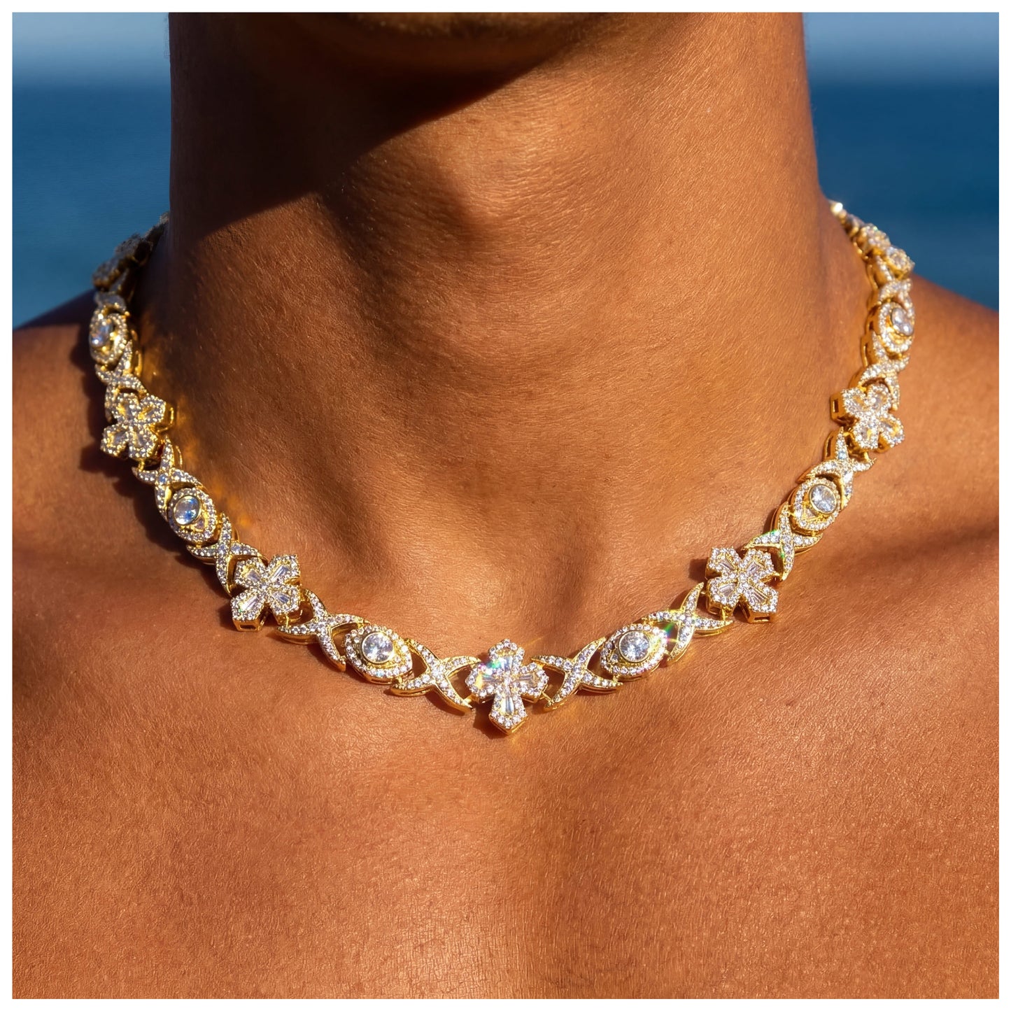 SALE | ICED OUT 10MM 50CM "GOLD COLLABO" KETTE